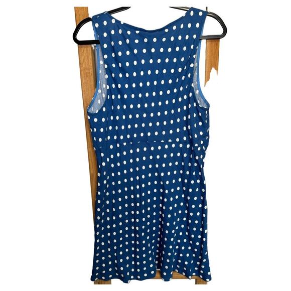Reformation NWT Calix Dress Polka Dots Sleeveless Mini Blue White Size XL - Picture 7 of 12